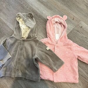 Baby GAP Organic Cotton Velour Teddy Bear Hooded Jacket Bundle